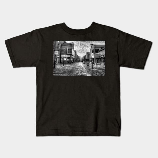 Beverley, Flemingate Shopping Centre, Black And White Kids T-Shirt by tommysphotos